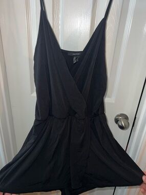 Forever 21 Black Sleeveless V-Neck Romper